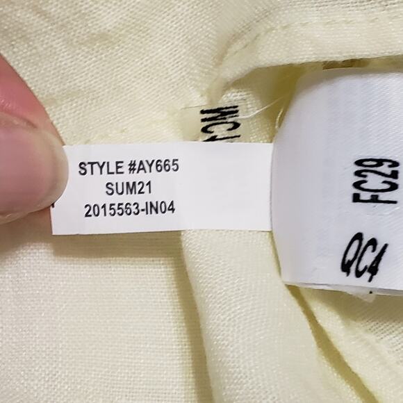 J. Crew Womens Baird McNutt Irish Linen Relaxed Fit Shirt Butter Yellow Sz Small - Picture 8 of 11